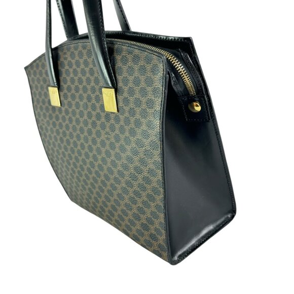 CELINE Vintage Black Canvas Macadam Tote Bag Made in Italy Authenticated - Picture 3 of 15